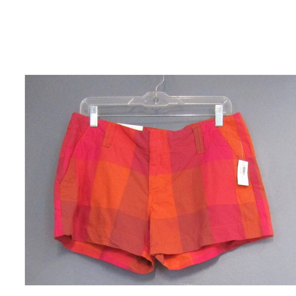 NEW Old Navy Pink & Orange Plaid Shorts Size 8